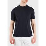 Erkek Slim Fit Bisiklet Yaka Pamuklu Kısa Kollu Lacivert T-Shirt EM005361 AF13721-UB118