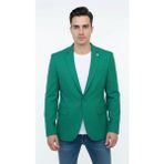 Erkek Slim Fit Blazer Ceket – Plus Scorpion Tek Düğmeli Spor & Klasik Kombin - 46 - 6 Drop - Koyu - Yeşil