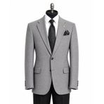 Erkek, Slim Fit Blazer Takım Elbise, İki Düğmeli, Klasik Yaka, Resmi ve Günlük Kullanım (2, Gümüş Gri, 52)