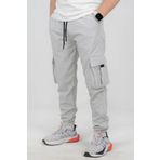 Erkek Slim Fit Cepli Beli ve Paçası Lastikli İnce Spor Pantolon Gri Edw071