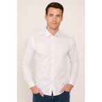 Erkek Slim Fit Damatlık Gömlek - Beyaz