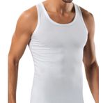 Erkek Slim Fit Dar Kalıp Likralı Penye Sporcu Atleti(Rambo Atleti) (1, BEYAZ, M)