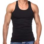 Erkek Slim Fit Dar Kalıp Likralı Penye Sporcu Atleti(Rambo Atleti) (1, SİYAH, S)