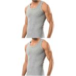 Erkek Slim Fit Dar Kalıp Likralı Penye Sporcu Atleti(Rambo Atleti) (2, GRİ, L)