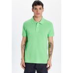 Erkek Slim Fit Dar Kesim %100 Pamuk Yeşil Polo Yaka Tişört - 2XL