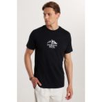 Erkek Slim Fit Dar Kesim %100 Pamuk Yumuşak Dokulu Baskılı Siyah Bisiklet Yaka Tişört - Siyah1 - XL