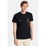 Erkek Slim Fit Dar Kesim %100 Pamuk Yumuşak Dokulu Baskılı Siyah Bisiklet Yaka Tişört - Siyah7 - XL