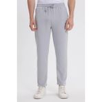 Erkek Slim Fit Dar Kesim Beli Bağcıklı 3 Cepli Geniş Paça Gri Eşofman Altı