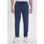 Erkek Slim Fit Dar Kesim Beli Bağcıklı 3 Cepli Geniş Paça Koyu Petrol Eşofman Altı