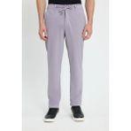 Erkek Slim Fit Dar Kesim Beli Lastikli Bağcık Detaylı Gri Pantolon