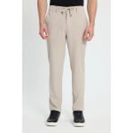 Erkek Slim Fit Dar Kesim Beli Lastikli Bağcık Detaylı Taş Pantolon