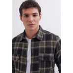 Erkek Slim Fit Dar Kesim Çift Cepli Kapaklı Spor Yaka Kareli Oduncu Gömlek