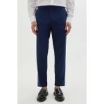 Erkek Slim Fit Dar Kesim Esnek Yan Cepli Bilek Boy Canvas Kesim Lacivert Pantolon