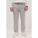 Erkek Slim Fit Dar Kesim Lastikli Bağcık Detaylı Gri Pantolon