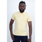 Erkek Slim Fit Dar Kesim Nefes Alan Kumaş Polo Yaka Tişört - Açık Sarı