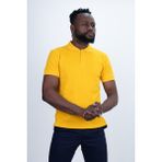 Erkek Slim Fit Dar Kesim Nefes Alan Kumaş Polo Yaka Tişört - Sarı - 3XL