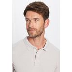 Erkek Slim Fit Dar Kesim Pamuklu Yumuşak Doku Nefes Alan Kumaş Kıvrılmaz Yaka Gri Polo Yaka Tişört - 3XL