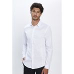 Erkek Slim Fit Dar Kesim Uzun Kollu %100 Pamuk Premium Seri Beyaz Gömlek