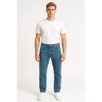 Erkek Slim Fit Dar Paça Esnek Likralı Denim Jeans Kot Pantolon - 7411