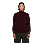 Erkek Slim Fit Dik Yaka Basic Triko Kazak Soğuk Havalarda Konforlu ve Rahat Bir Tarz Sunar -Bordo-L