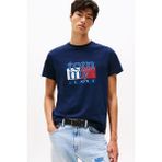 Erkek Slim Fit Grafik Baskılı T-Shirt - Lacivert - XL
