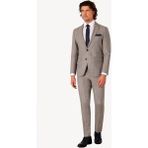 Erkek Slim Fit Kareli Takım Elbise - Bej - 48 / 6