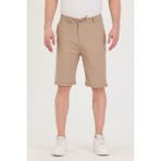 Erkek Slim Fit Keten Chino Şort - 30 - Bej