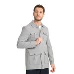 Erkek Slim Fit Kumaş Trençkot Mont Fermuarlı-Düğmeli Lacivert 60