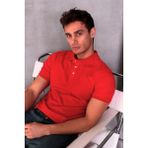 Erkek Slim Fit Pamuklu Yumuşak Doku Nefes Alan Kumaş Yakalı Tişört - Kırmızı - 2XL