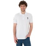 Erkek Slim Fit Polo Yaka Basic Tişört - Beyaz - 2XL