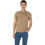 Erkek Slim Fit Polo Yaka Basic Tişört - Haki - 3XL