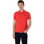 Erkek Slim Fit Polo Yaka Basic Tişört - Kırmızı