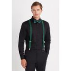 Erkek Slim Fit premium Likralı Pamuk Saten Siyah Gömlek