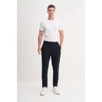 Erkek Slim Fit Scuba Kumaş Cepli Pamuklu Eşofman Altı - XL - Lacivert