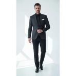 Erkek Slim Fit Siyah Çizgili Blazer Ceket | Tek Düğmeli, Çift Yırtmaçlı, Torba Cepli