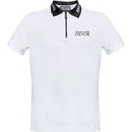 Erkek Slim Fit Yarı Fermuar Kapamalı Pamuklu Kısa Kollu Yakası Logo Baskılı Beyaz Polo Yaka T-Shirt 78GAGT03CJ01T-003
