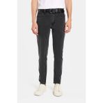 Erkek Slim Fit Yıkamalı Taşlamalı Esnek Kot Düz Paça Tapered Gri Pantolon