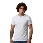 Erkek Slimfit Dar Kalıp Bisiklet Yaka Likralı Düz Tişört (Beyaz, 2XL)