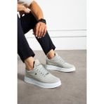 Erkek Sneaker Günlük Spor Ayakkabı Yüksek Taban - Rahat Tasarım Q7 - Buz - Beyaz