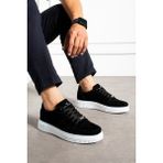 Erkek Sneaker Günlük Spor Ayakkabı Yüksek Taban - Rahat Tasarım Q7 - Siyah - Beyaz