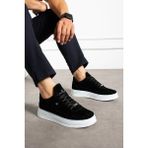 Erkek Sneaker Günlük Spor Ayakkabı Yüksek Taban Siyah Beyaz - Rahat Tasarım Q7 - Siyah - Beyaz