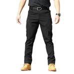 Erkek Softshell Eşofman Altı Kargo Streç Dar Yaz Outdoor Erkek Pantolonu Rahat Nefes Alabilir Hafif, Siyah, M