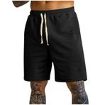 Erkek şort spor atletik plaj pantolon pantolon şort adam gevşek Fit Hawaii yırtık sonbahar yaz 2025, S-085 Siyah, XL