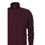 Erkek Spor Düz Fermuarlı Yaka Kazak R22949 BGL-ST03181 BORDO M