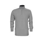 Erkek Spor Düz Fermuarlı Yaka Kazak R22949 BGL-ST03181 GRİ XL