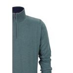 Erkek Spor Düz Fermuarlı Yaka Kazak R22949 BGL-ST03181 YEŞİL M