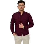 Erkek Spor Likralı Gömlek BGL-ST04343 BORDO 2XL