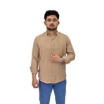 Erkek Spor Silim Fit Uzun Kol Gömlek G5019 BGL-ST04493 BEJ S
