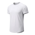 Erkek Spor Tişört Fitness Antrenman Tişörtü Oval Kesim Likralı Süprem Reglan Kol OVAL-T22 (Beyaz, S)