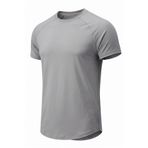 Erkek Spor Tişört Fitness Antrenman Tişörtü Oval Kesim Likralı Süprem Reglan Kol OVAL-T22 (Gri, 2XL)
